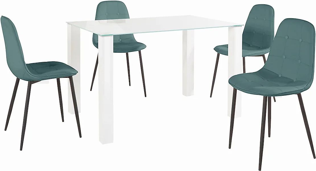 INOSIGN Essgruppe Set, 5 Stk. tlg. mit Glastisch, Breite 120 cm günstig online kaufen