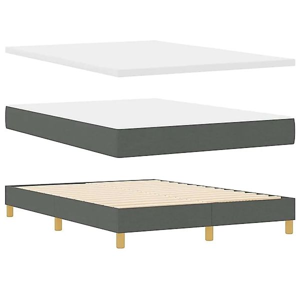 vidaXL Boxspringbett mit Matratze 90x200 cm Stoff Dunkelgrau 3340270 günstig online kaufen
