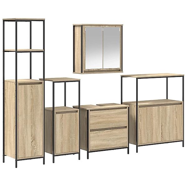 vidaXL Badezimmermöbel Set 5-Tlg Beige 76,5 x 35 x 95 cm Holzwerkstoff 3328 günstig online kaufen
