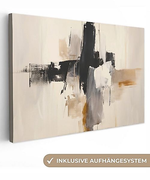 OneMillionCanvasses® Leinwandbild Pinselstriche - Grob - Abstrakt - Beige, günstig online kaufen