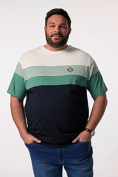 Men Plus T-Shirt T-Shirt Halbarm Bauchfit Ringel günstig online kaufen