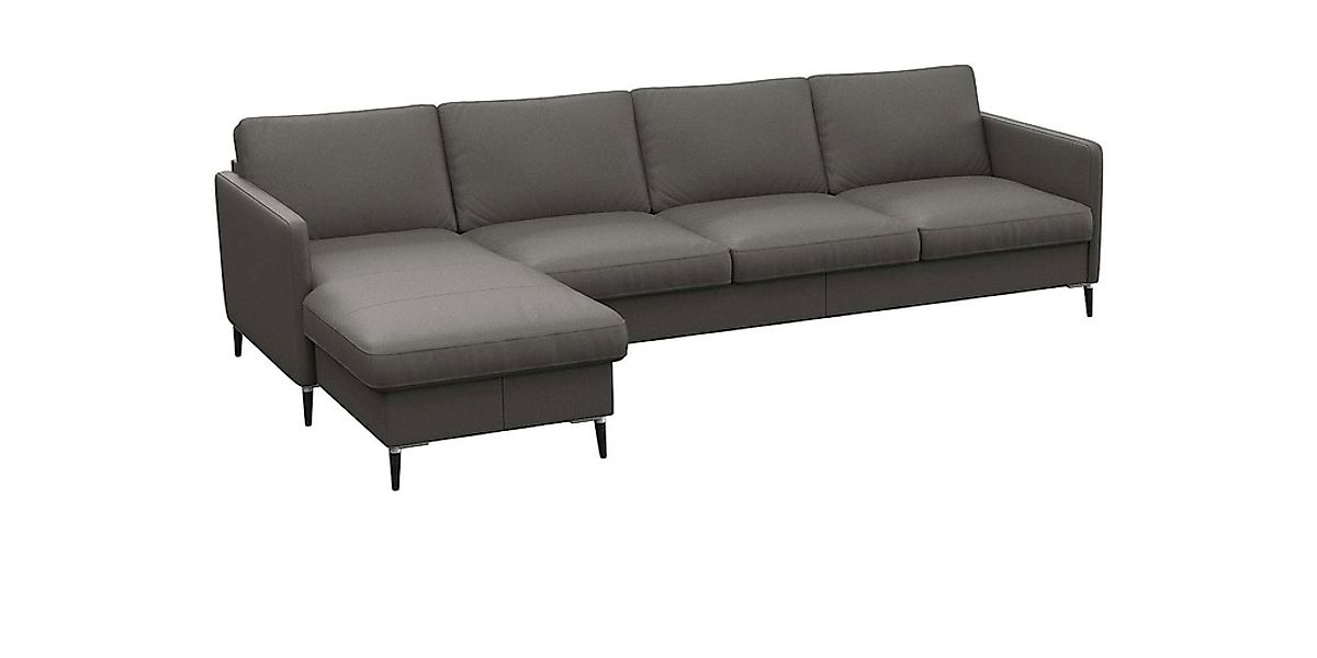 FLEXLUX Ecksofa »Fiore, L-Form«, schmale Armlehnen, Kaltschaum, Füße Alu+sc günstig online kaufen