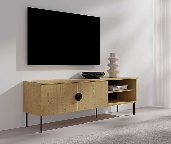 Leonique Lowboard "BELLOT TV-Schrank mit 2 Türen, Maße B/T/H: 160/40/53,6 c günstig online kaufen