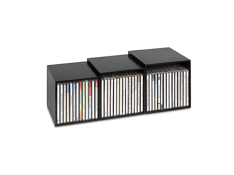 Cubix Aufbewahrungsbox cubix-CD-Boxen schwarz, 3 Aufbewahrungs-Boxen günstig online kaufen