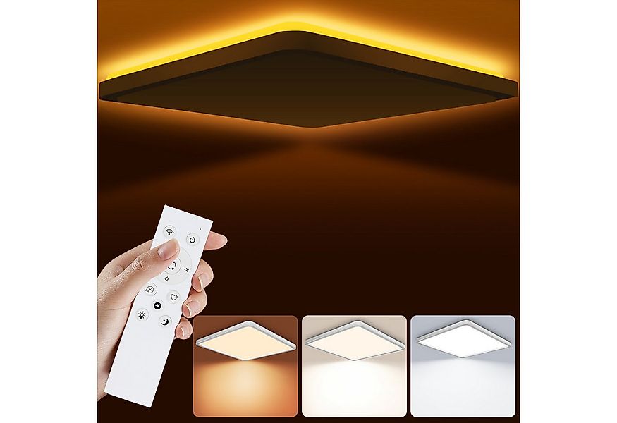 POPOLIC LED Deckenleuchte Deckenlampe, 24W 3200LM 30cm Dimmbar mit Fernbedi günstig online kaufen