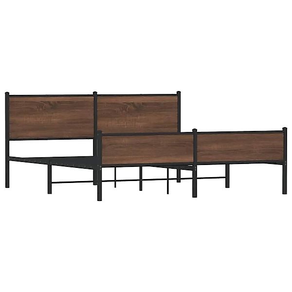 vidaXL Metallbett ohne Matratze Braun Eichen-Optik 183x213 cm 3301416 günstig online kaufen