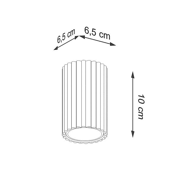 Deckenleuchte Karbon, weiß, Höhe 10 cm, Aluminium günstig online kaufen