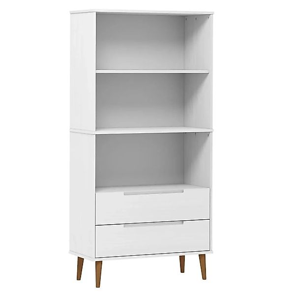 vidaXL Bücherregal MOLDE Weiß 85x35x170,5 cm Massivholz Kiefer 350541 günstig online kaufen