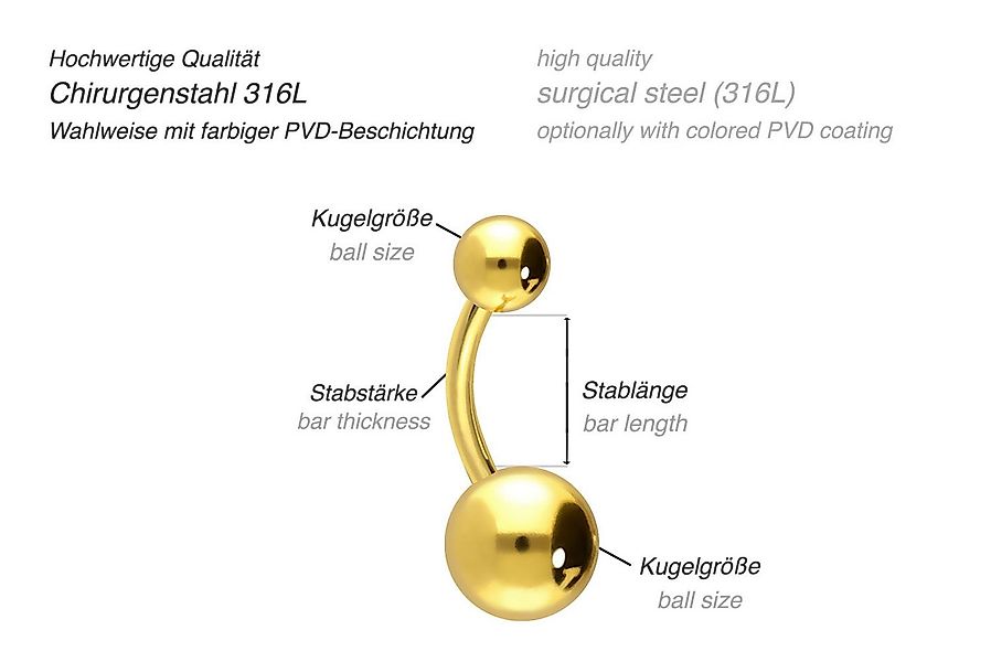 PIERCINGLINE Bauchnabelpiercing Chirurgenstahl Bananabell (Bananabells, 1-t günstig online kaufen