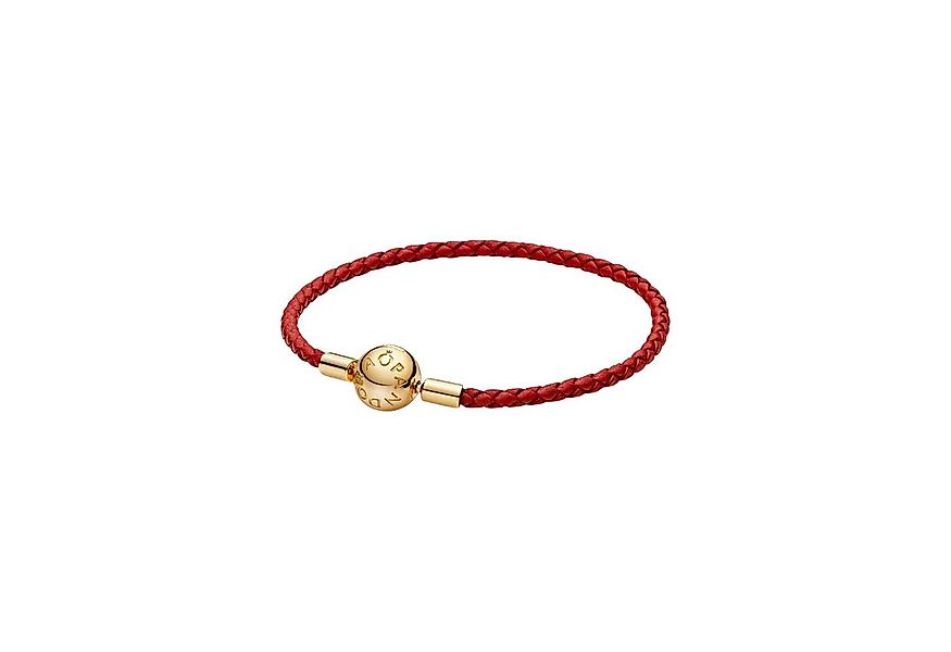 Pandora Armband Lederarmband Rot Geflochten 14K Vergoldet 568777C01-17,5 cm günstig online kaufen