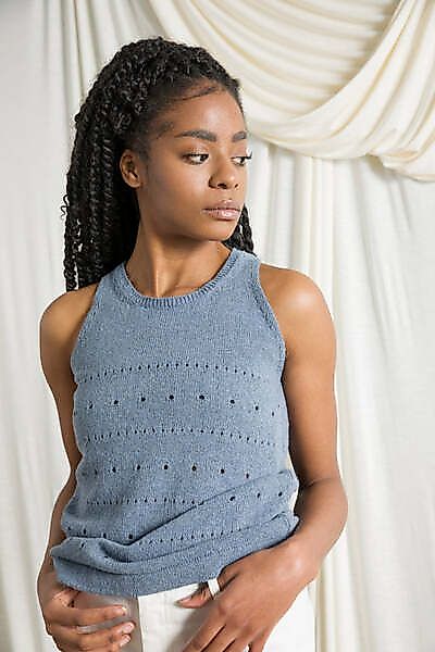 Perforiertes Damen-tanktop Nada Aus Recycelter Jeans-baumwolle günstig online kaufen