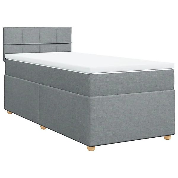 vidaXL Boxspringbett mit Matratze Hellgrau 100x200 cm Stoff 3286591 günstig online kaufen