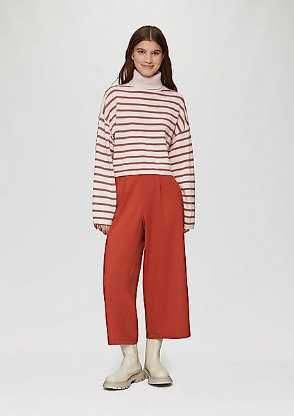 QS Longpullover Strickpullover Verkürzter Pullover aus Viskosemix günstig online kaufen