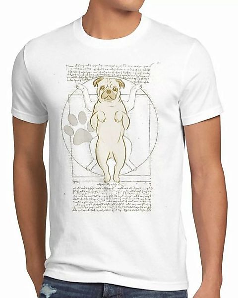 style3 Print-Shirt Herren T-Shirt Vitruvianischer Mops hund da vinci günstig online kaufen