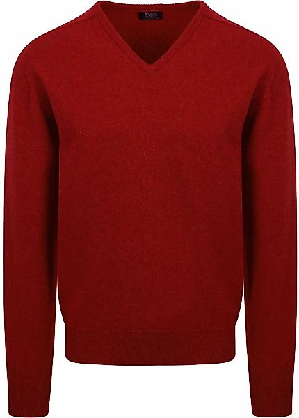 William Lockie V-Auschnitt Pullover Lammwolle Bordeaux  - Größe 3XL günstig online kaufen