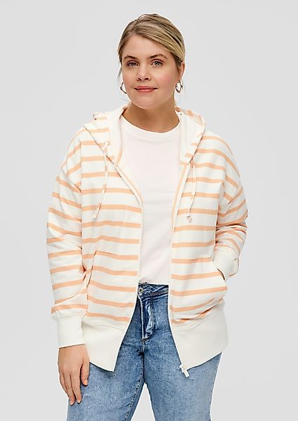 QS Sweatshirt Gestreifter Hoodie im Boxy günstig online kaufen