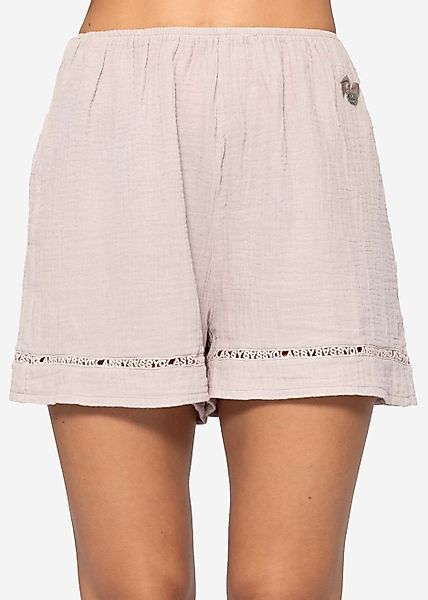 SASSYCLASSY Pyjamashorts Musselin Pyjamashorts mit Spitzenborte günstig online kaufen