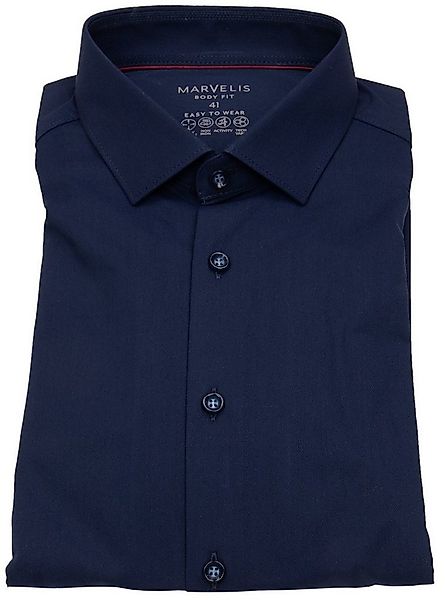 MARVELIS Businesshemd Body Fit stark tailliert bügelfrei Kentkragen günstig online kaufen