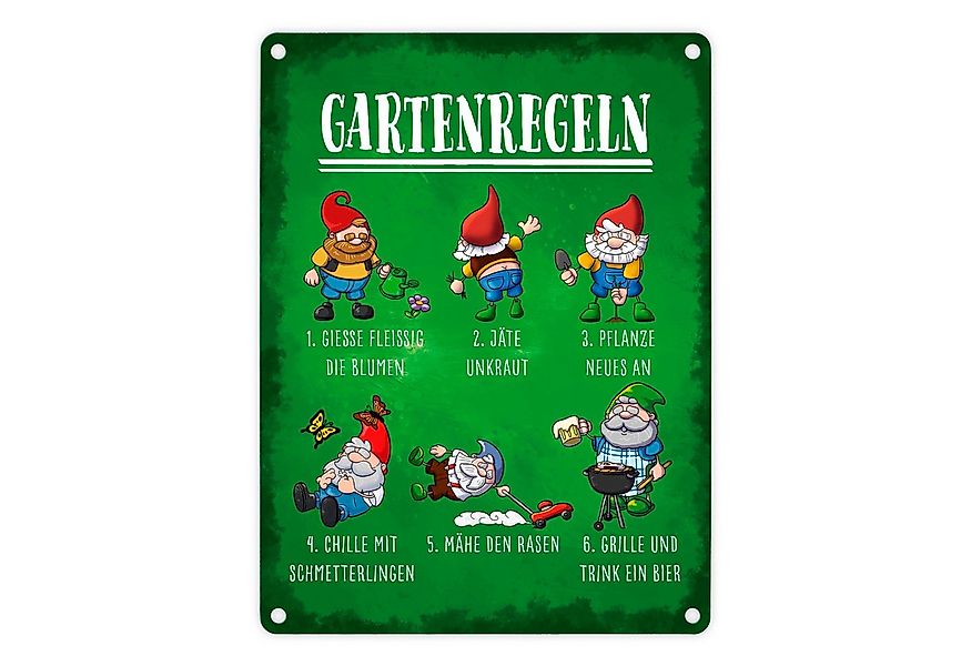 speecheese Metallschild Gartenregeln Metallschild in 15x20 cm mit lustigen günstig online kaufen