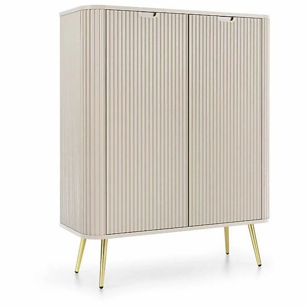 Highboard Kaschmir mit Rillen, Füße gold ZARA-160 günstig online kaufen