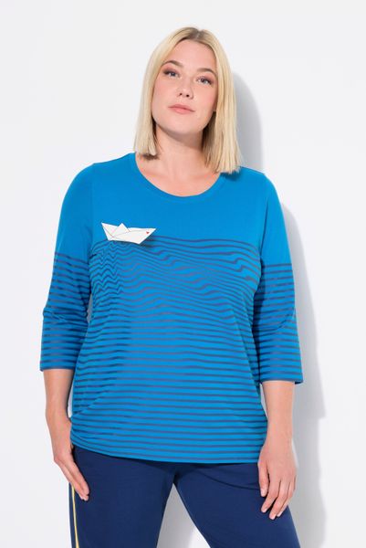 Ulla Popken Longsleeve Shirt Ringel Papierboot günstig online kaufen