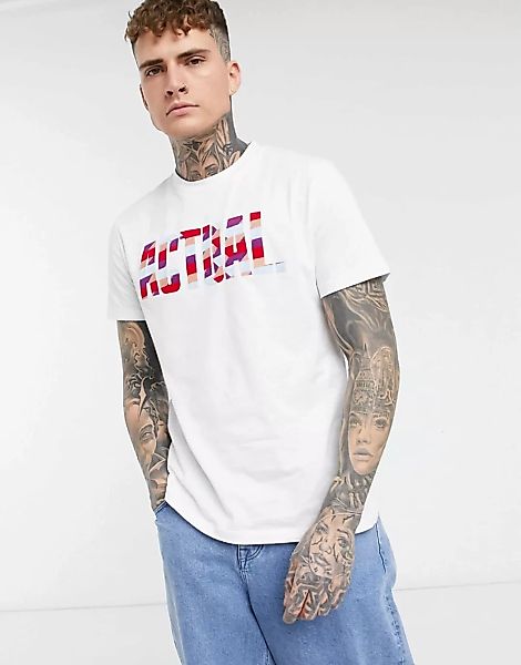ASOS – Actual – T-Shirt mit Logo-Weiß günstig online kaufen