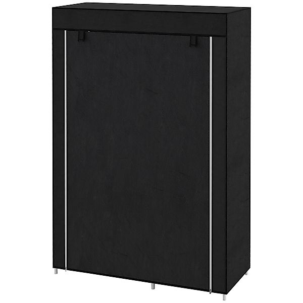 HOMCOM Stoffkleiderschrank 6 Fächer Vliesoptik Faltgarderobe Schwarz 103x43 günstig online kaufen