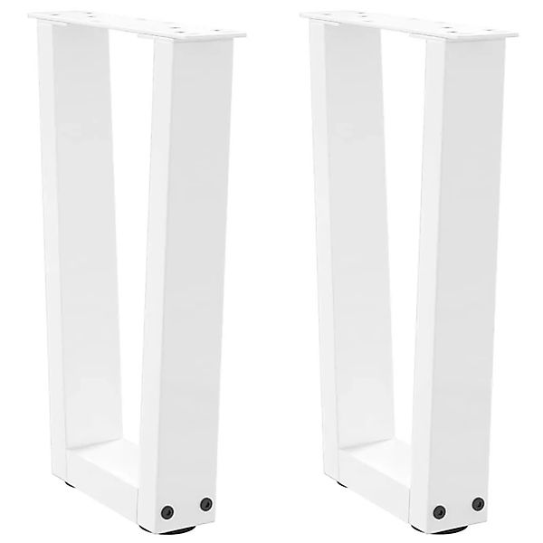 vidaXL Couchtischbeine V-Form 2 Stk Weiß 38x42-43,3 cm Stahl 4012625 günstig online kaufen