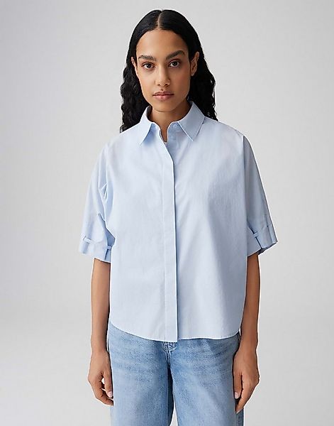 OPUS Kurzarmbluse Finoa aus Popelin mit weiter Passform Tunnelzug am Ärmels günstig online kaufen