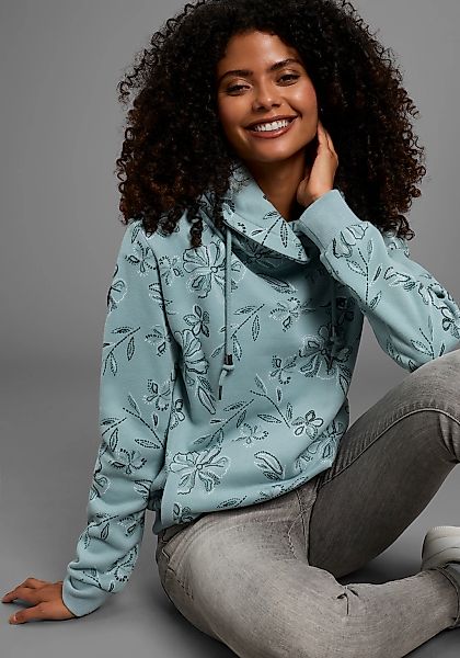 KangaROOS Sweatshirt, mit hohem kuscheligen Kragen und Alloverdruck günstig online kaufen