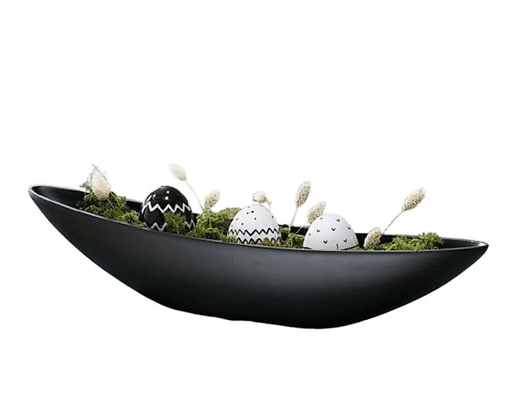 Home-trends24.de Dekoschale Schale Schwarz Schiffchen Deko Tablett Pflanzer günstig online kaufen