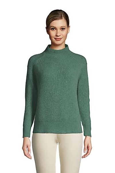 Relaxter Stehkragen-Pullover aus Kaschmir, Damen, Größe: S Normal, Grün, by günstig online kaufen
