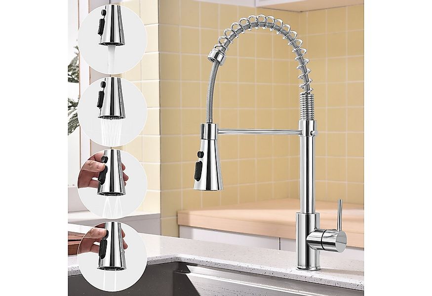 HOMELODY Küchenarmatur Spültischarmatur Ausziehbar Armatur Küche 360° Schwe günstig online kaufen