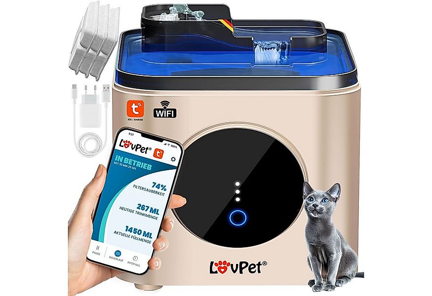 Lovpet Trinkbrunnen für Katzen & Haustiere Wasserspender über App Steuerung günstig online kaufen