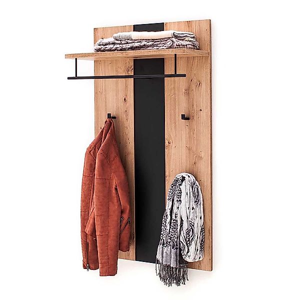 Hängegarderobe in Eichefarben und Dunkelgrau modern günstig online kaufen