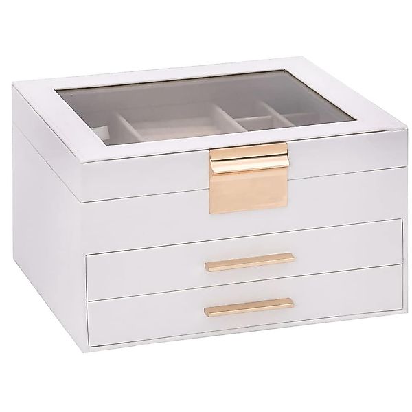 vidaXL Schmuckständer Schmuckkästchen 3-Schicht Weiß 23x20,5x14 günstig online kaufen