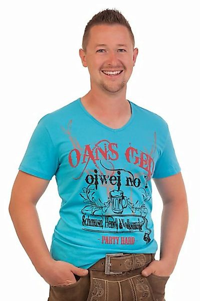Hangowear Trachtenshirt Trachtenshirt Herren - CASPAR - türkis günstig online kaufen
