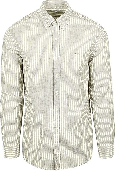 McGregor Hemd Linen Blend Streifen Grün - Größe XXL günstig online kaufen