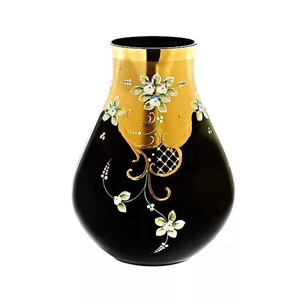 Vase Black Queen 24 cm, Schwarz/Gold, aus Glas günstig online kaufen