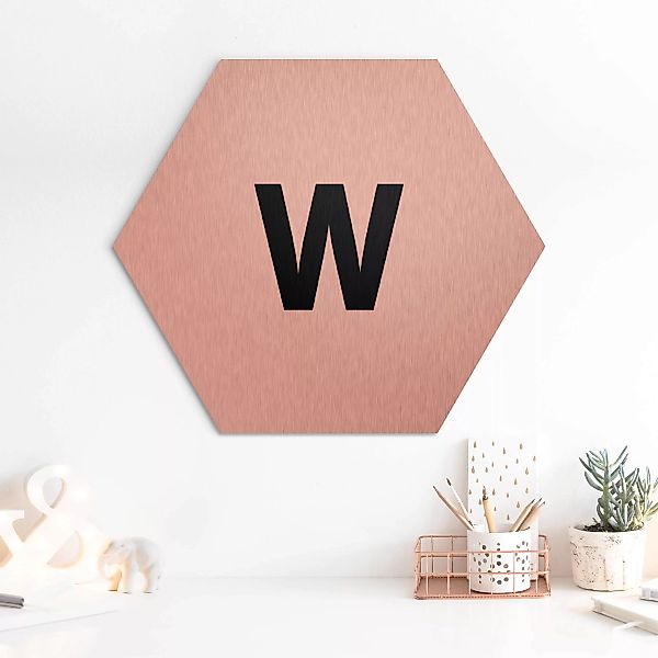 Hexagon-Alu-Dibond Bild Buchstaben Buchstabe Weiß W günstig online kaufen