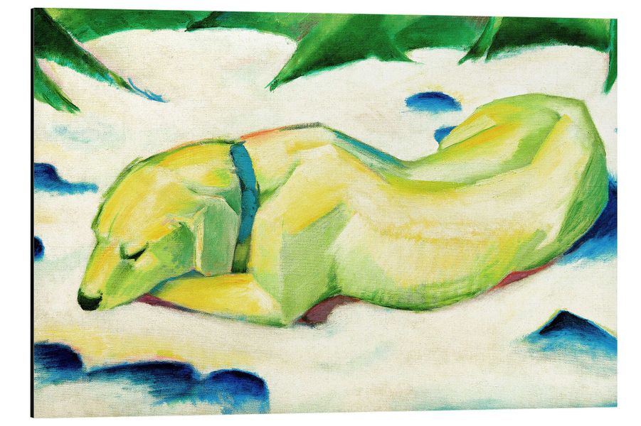 Posterlounge Poster Franz Marc, Liegender Hund günstig online kaufen