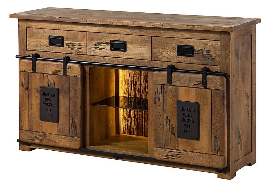 Massivmoebel24 Sideboard (Massivholz), Mango / Altholz 150x45x90 natur lack günstig online kaufen