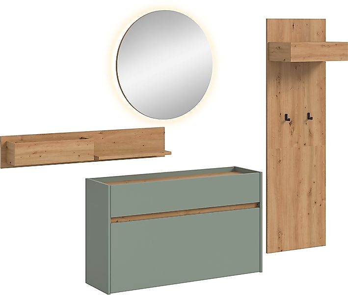 INOSIGN Garderoben-Set "EVRID, 4-teilig, Breite 205 cm, inkl. Beleuchtung", günstig online kaufen