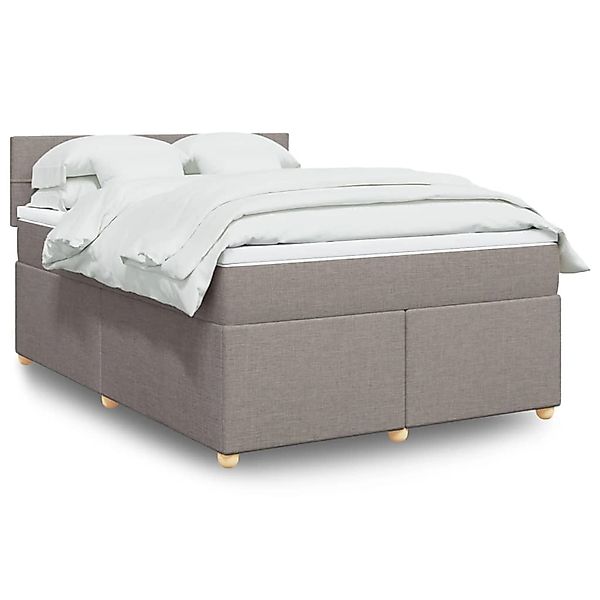 vidaXL Boxspringbett mit Matratze Taupe 140x190 cm Stoff 3288979 günstig online kaufen