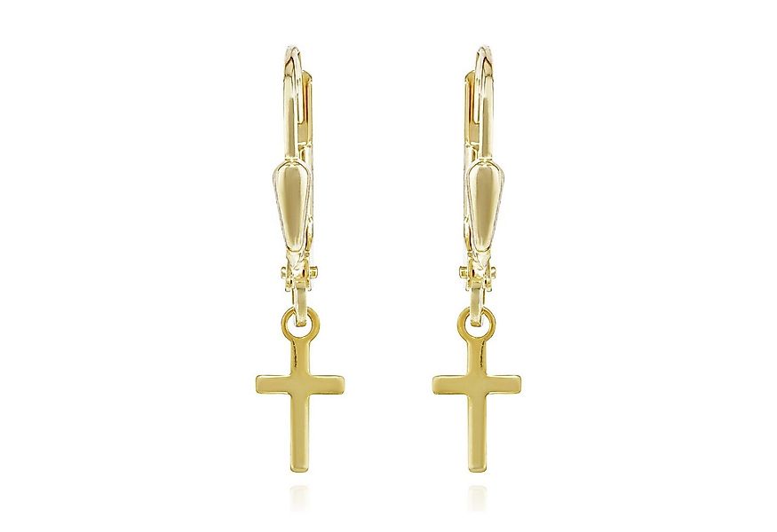 NKlaus Paar Ohrhänger Paar Kreuz Brisur Ohrhänger 333 Gelb Gold 8 Karat 9x5 günstig online kaufen