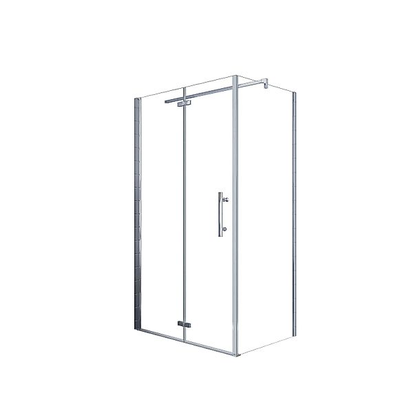 AICA Duschkabine B.95xH.195cm mit B.90xH.195cm Seitenwand 6mm Klares ESG Du günstig online kaufen