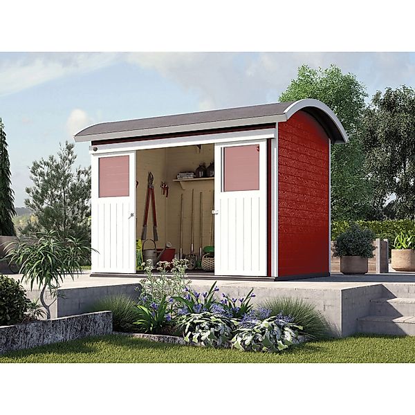 Weka Holz-Gartenhaus Tonnendach Lasiert 295 cm x 241 cm günstig online kaufen
