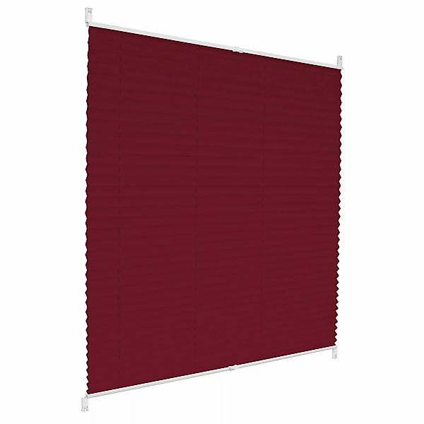 ECD Germany Plissee Klemmfix ohne Bohren 100x200cm Bordeaux Blickdicht Falt günstig online kaufen