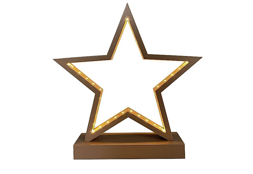 Casaria Dekostern, 1 St., Weihnachtsstern kabellos batteriebetrieben Holz 4 günstig online kaufen