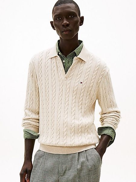 Tommy Hilfiger Polokragenpullover CLASSIC COTTON CABLE mit Zopfmuster, regu günstig online kaufen